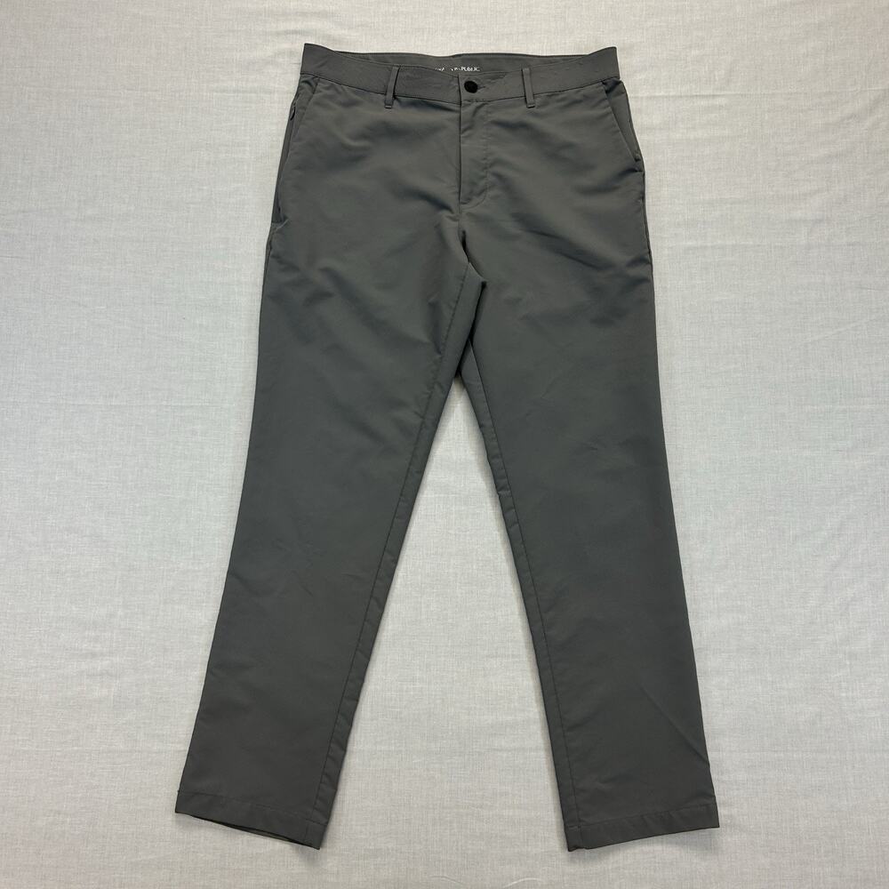 Banana Republic Performance Flat Front Tech Pants Men's 32x30 Gray Golf Casual